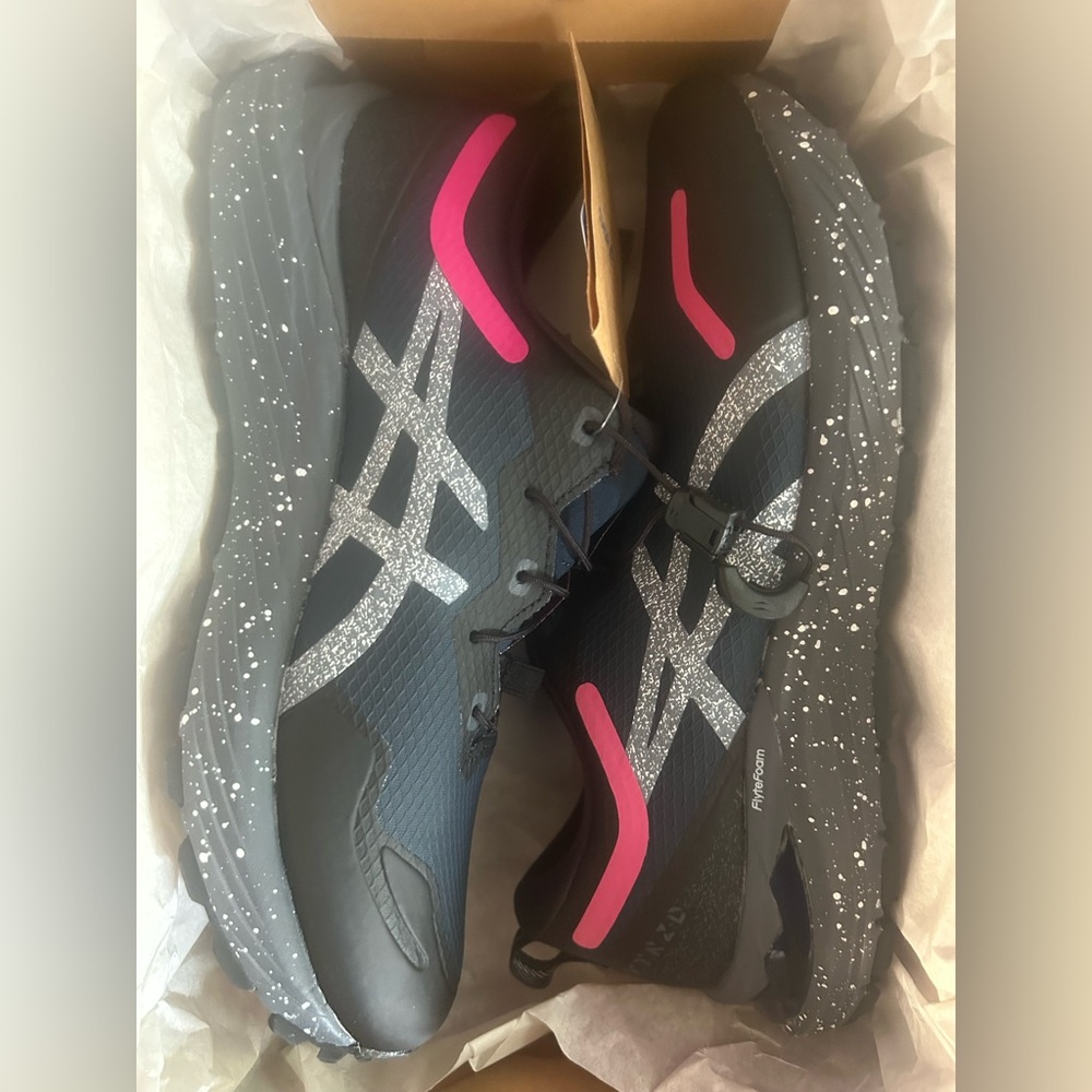 ASICS Women's Black and Pink Running Shoes